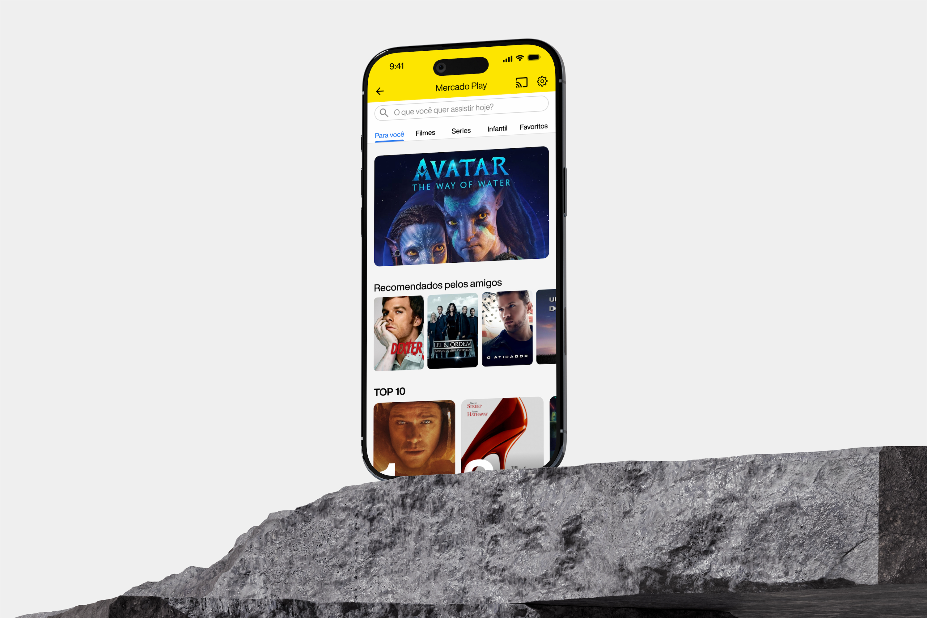 Meli Play on iPhone — social recommendations view